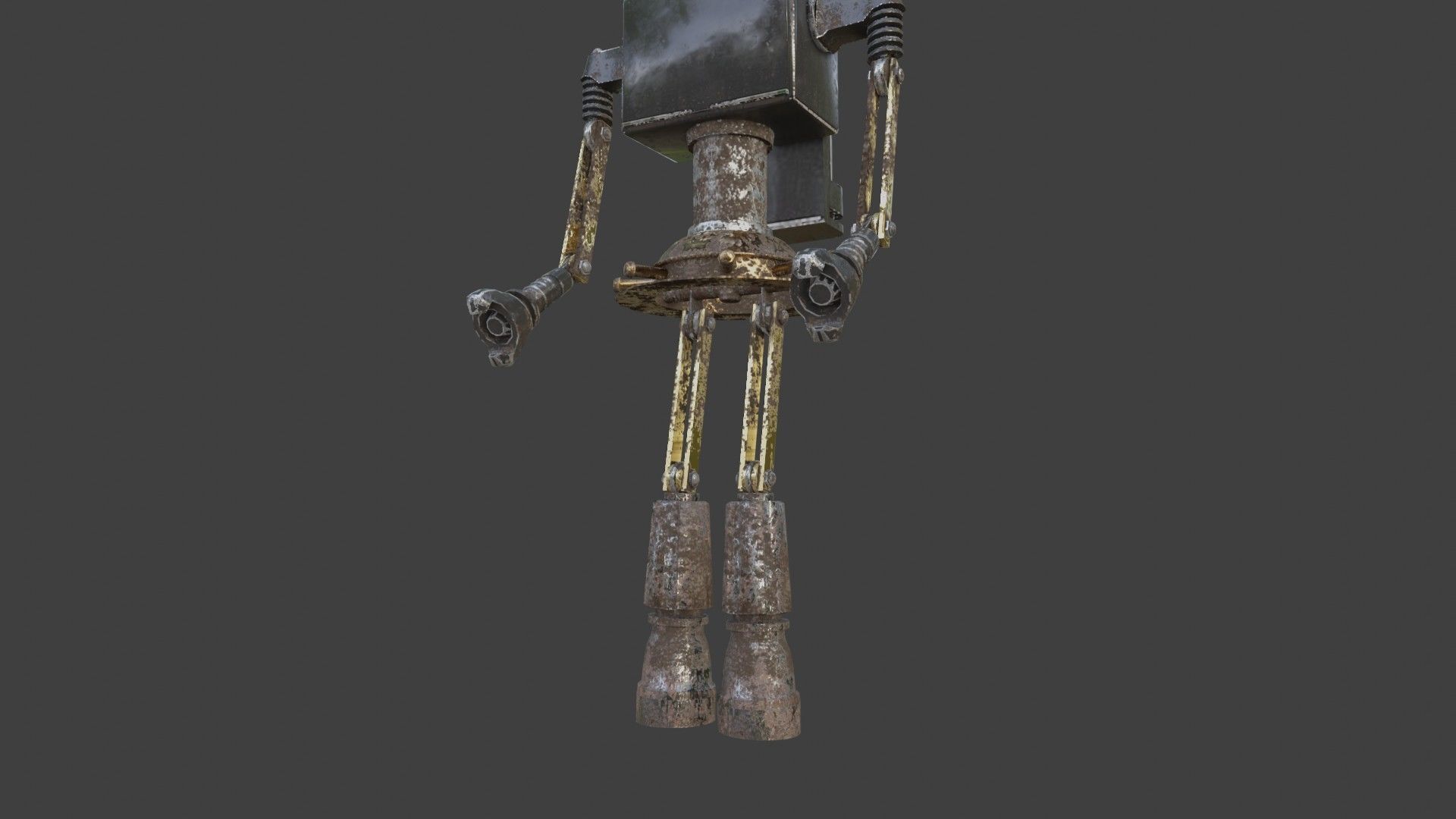 Rigged Future Old Robot 3D Model Low-poly 3D model_15