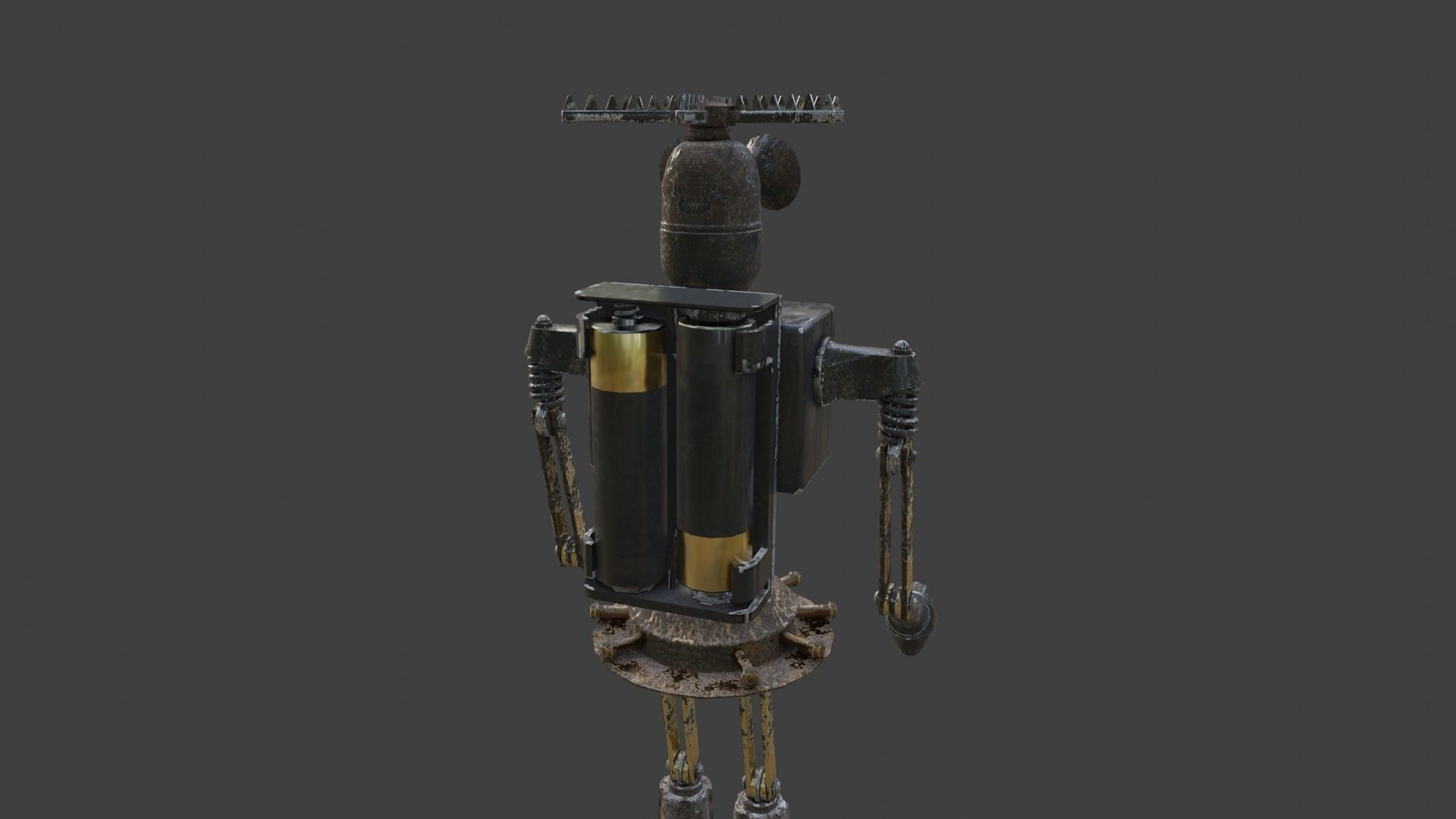 Rigged Future Old Robot 3D Model Low-poly 3D model_17