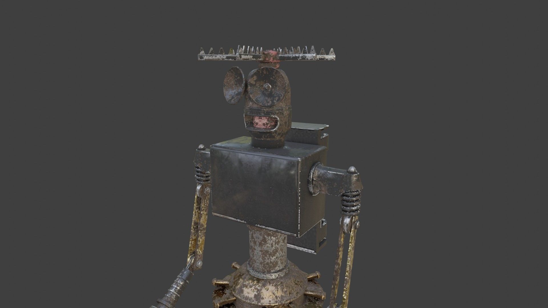 Rigged Future Old Robot 3D Model Low-poly 3D model_16