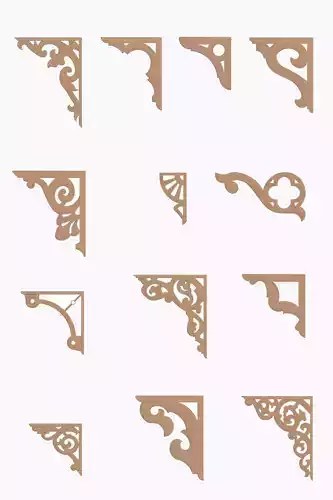 Wood Brackets Free 3D model