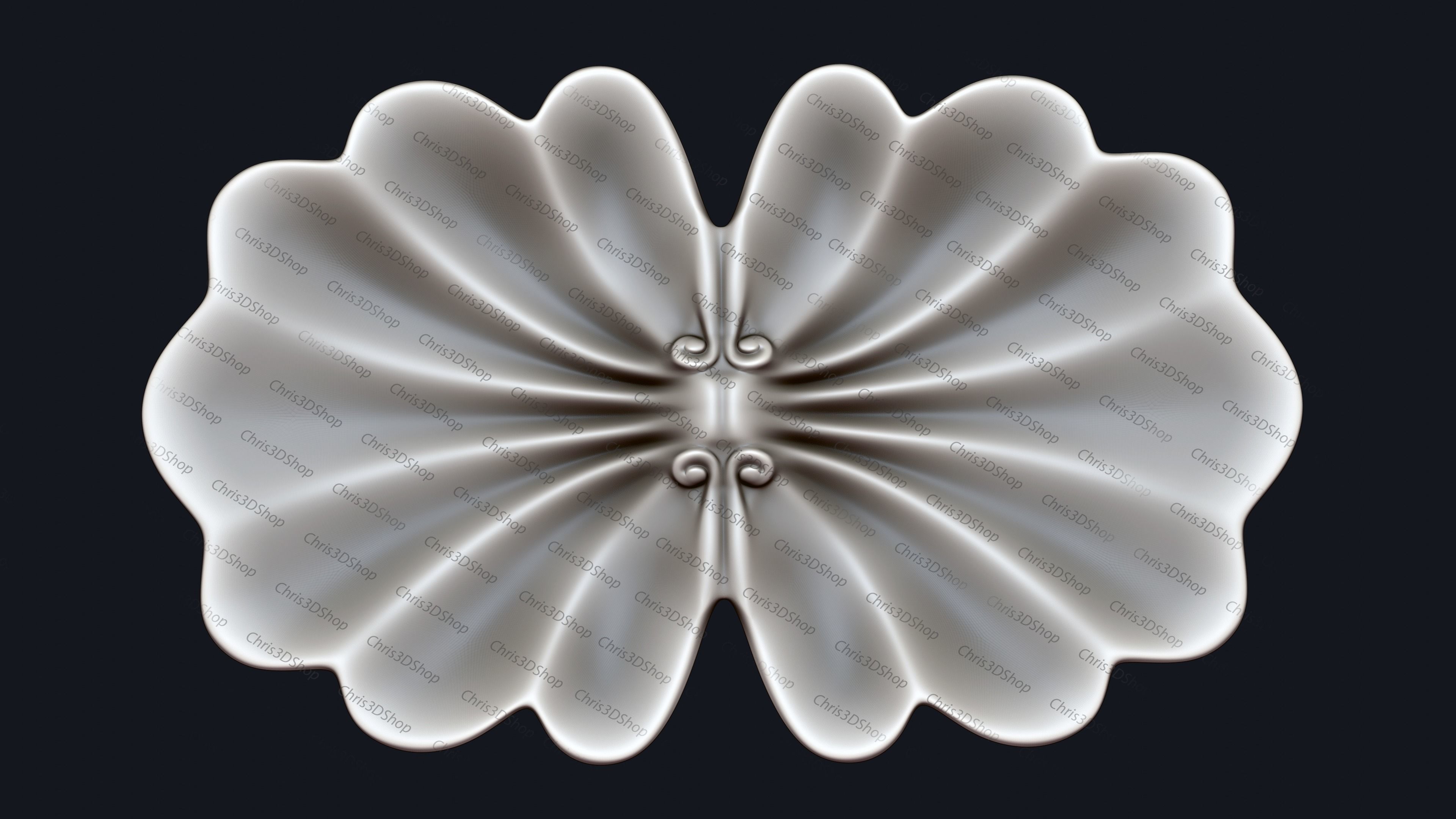 Seashell Tray - 3D STL file for CNC 3D model_2