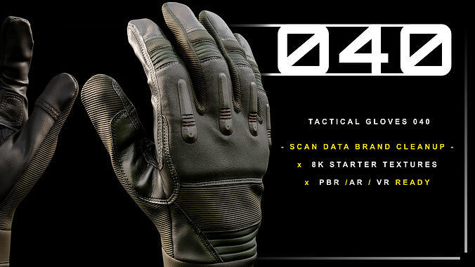 Tactical Gloves 040 Low-poly 3D model