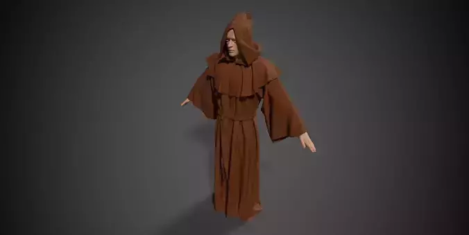 Medieval monk robe 3D model