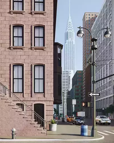 New York City Street scene 3D model