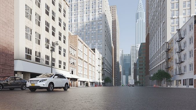New York City Street scene 3D model 3