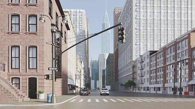 New York City Street scene 3D model 2