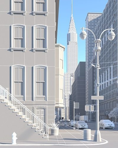 New York City Street scene 3D model 4