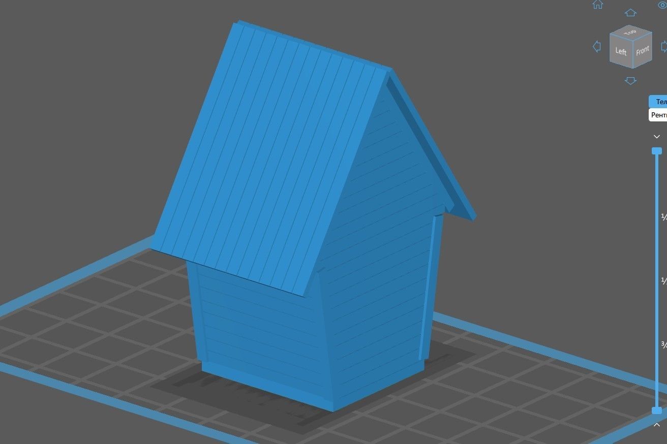 Wooden toilet Scale model 1 43 3D print model_1