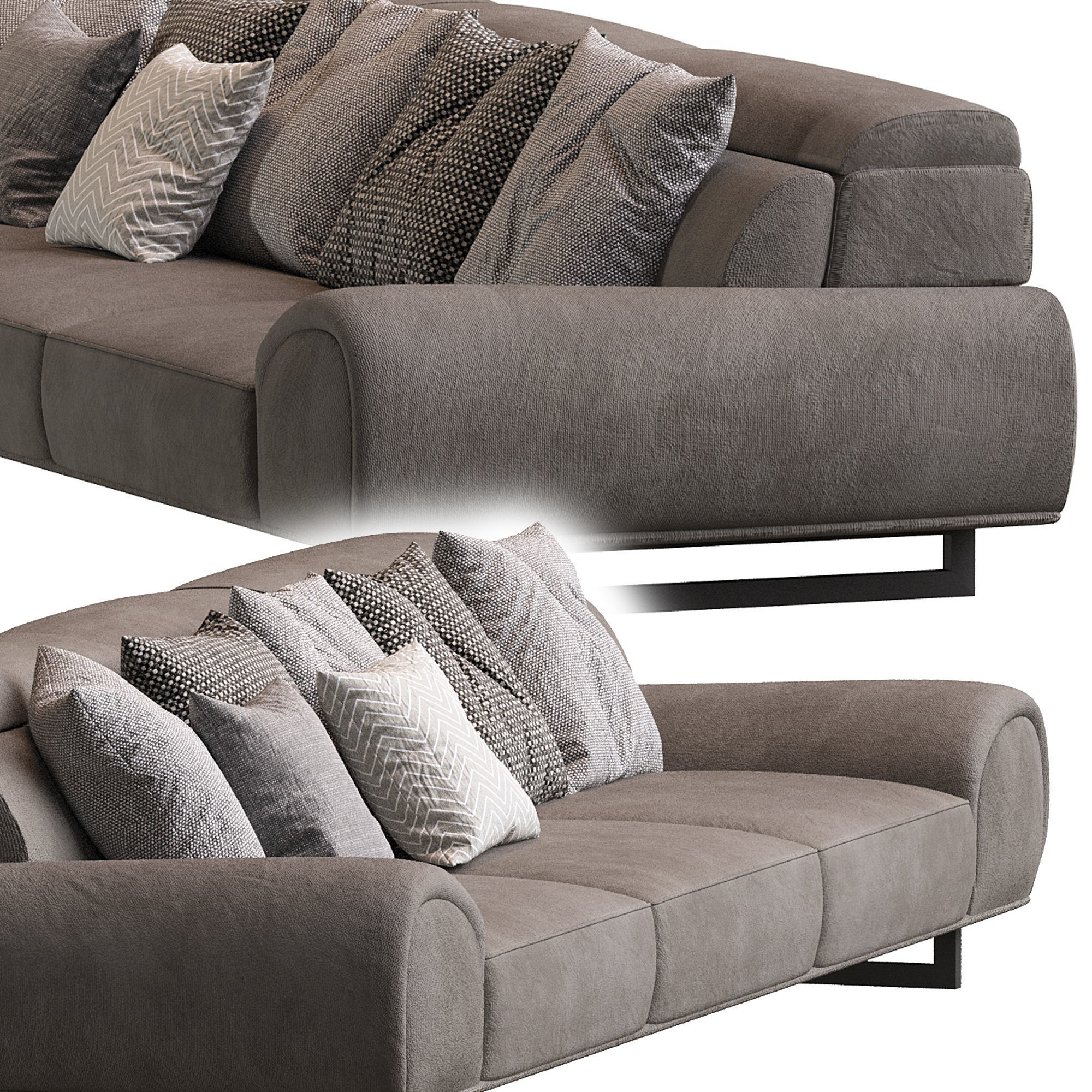 Romance Sofa Corona render 3D model_1