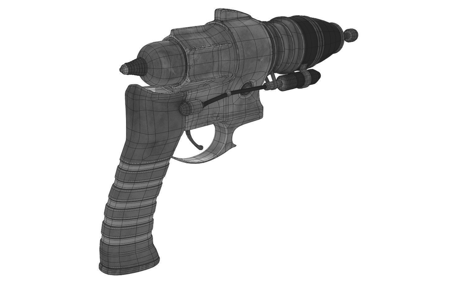 Sci-fi Steampunk themed hand gun - PBR Textures Low-poly 3D model_9