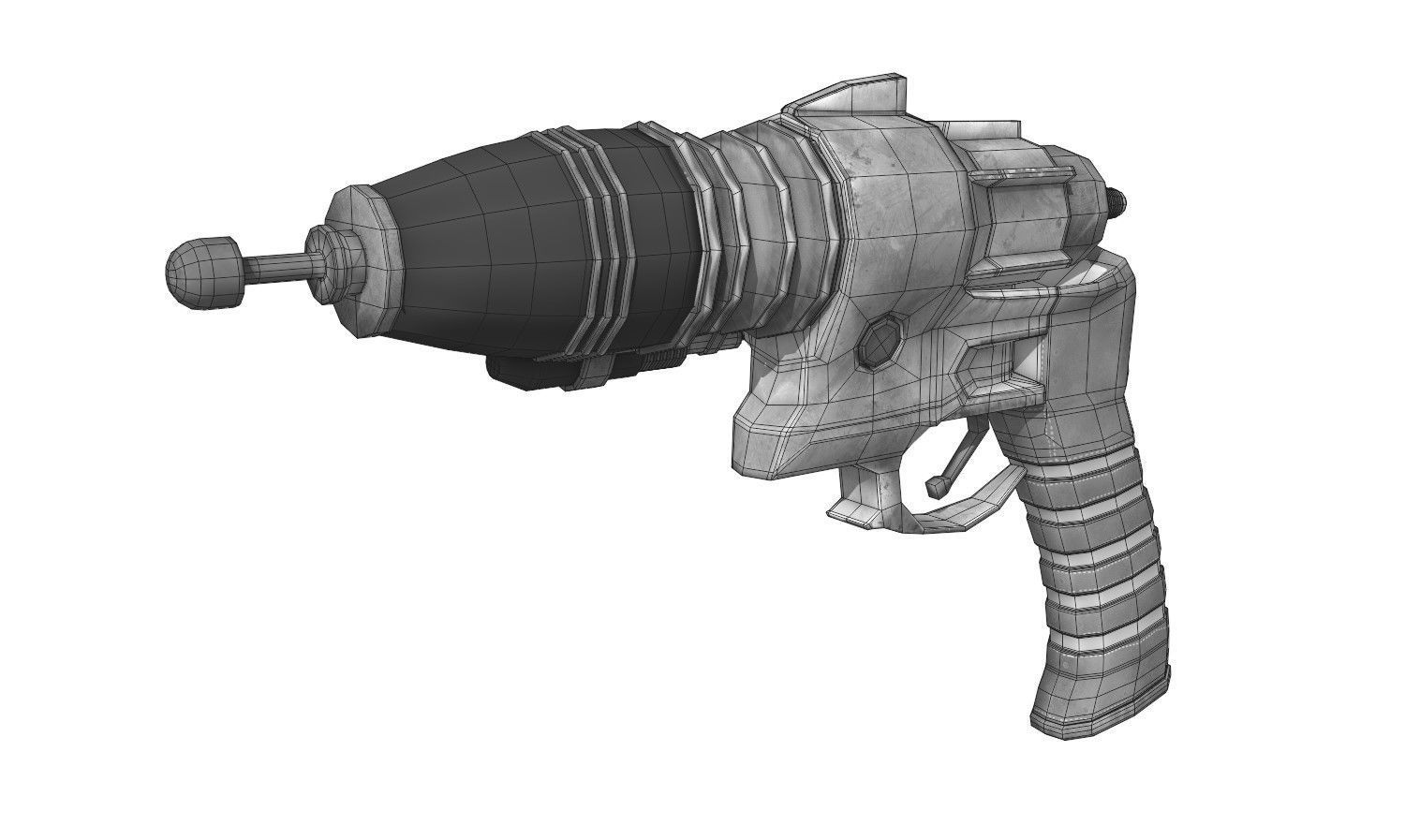 Sci-fi Steampunk themed hand gun - PBR Textures Low-poly 3D model_10