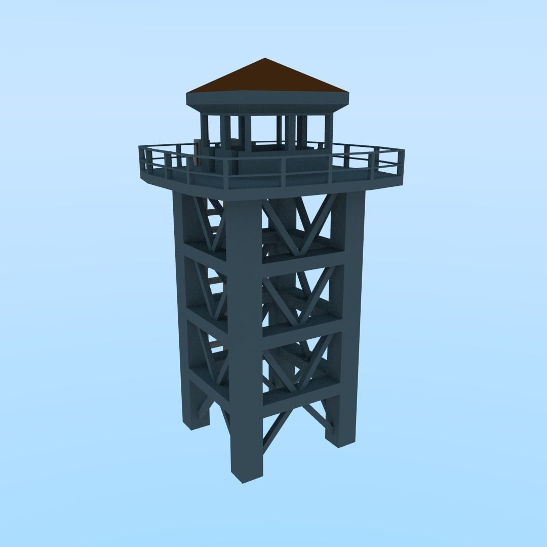 Control Tower Free low-poly 3D model_2
