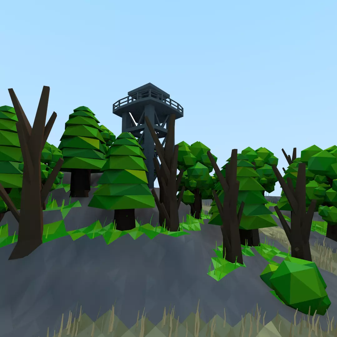 Control Tower Free low-poly 3D model_0