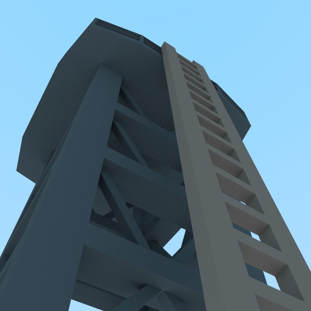Control Tower Free low-poly 3D model_4