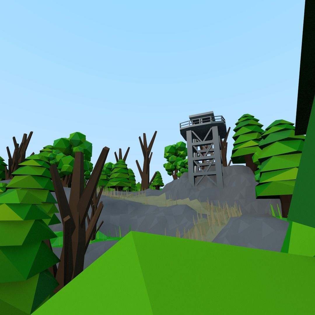 Control Tower Free low-poly 3D model_5
