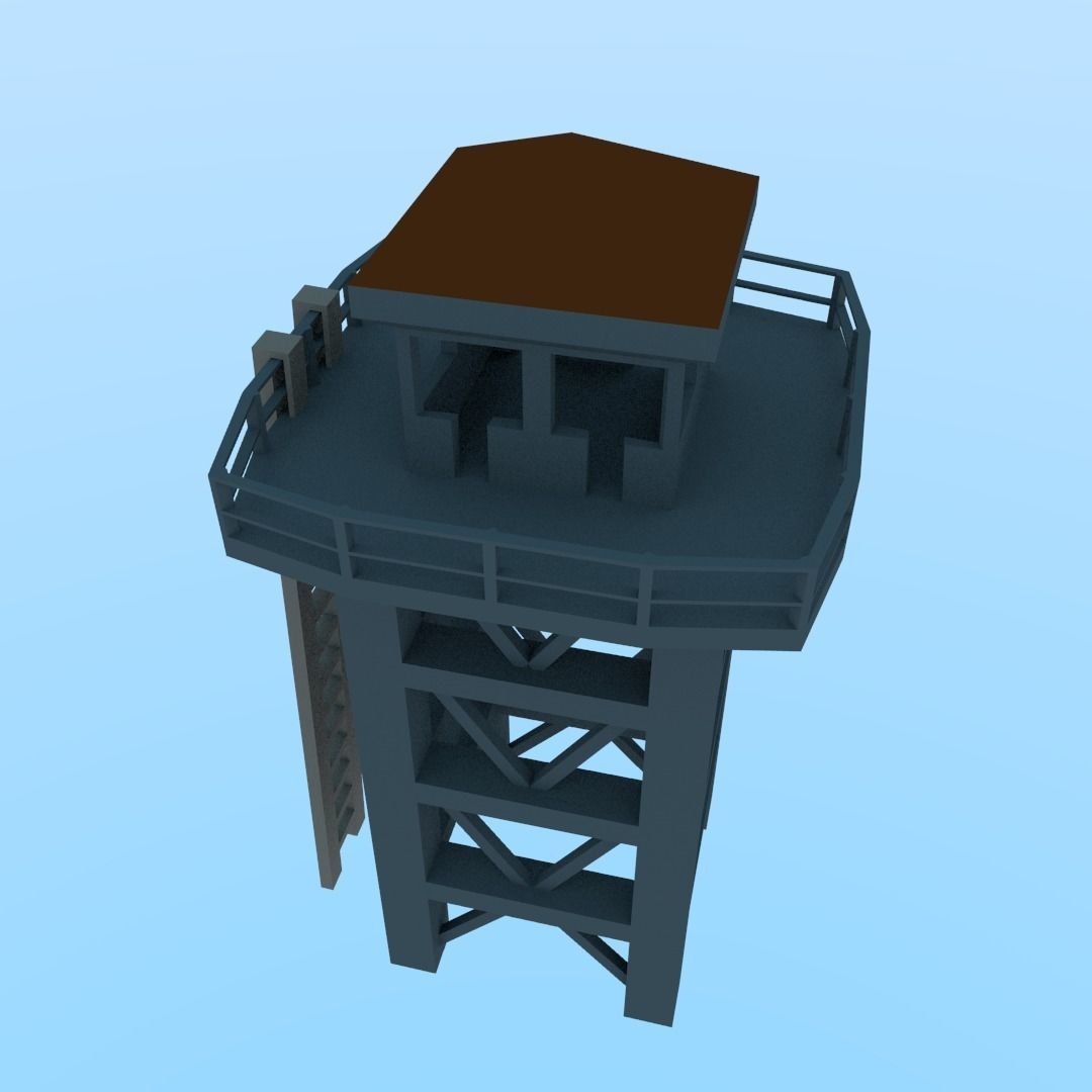 Control Tower Free low-poly 3D model_3