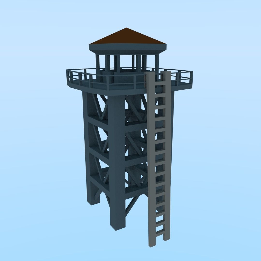 Control Tower Free low-poly 3D model_1