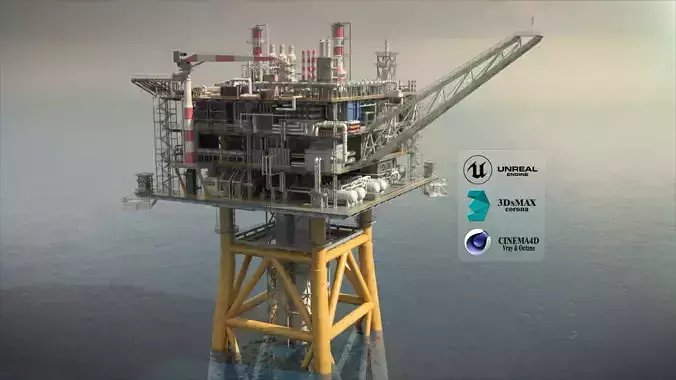 Solan oil platform 3D model