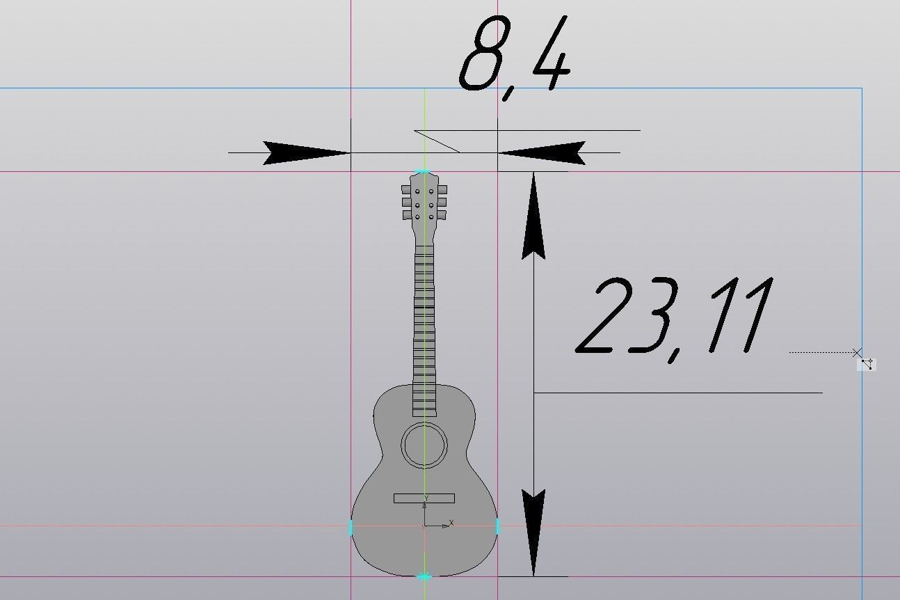 Guitar Scale model 1 43 3D print model_3