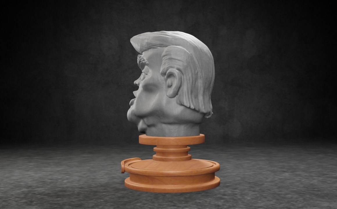 Donald J Trump caricature STL 3D print model_10