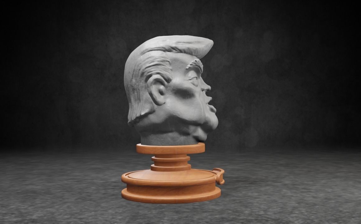 Donald J Trump caricature STL 3D print model_7