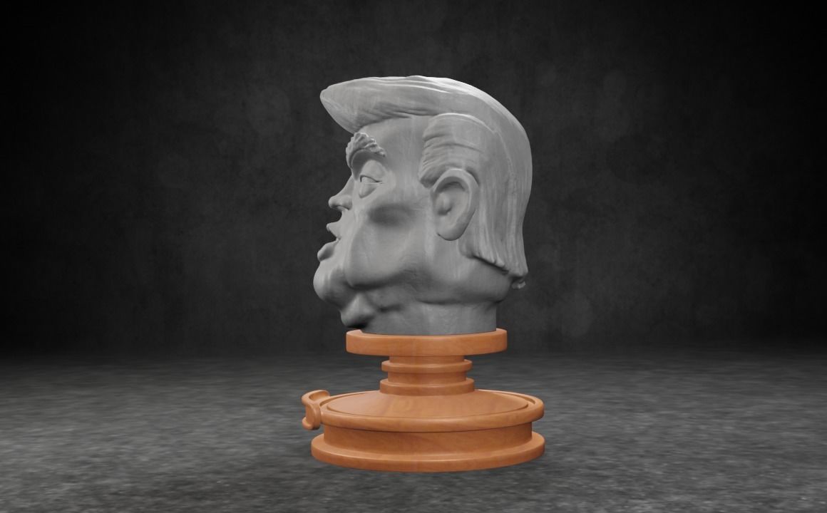 Donald J Trump caricature STL 3D print model_11