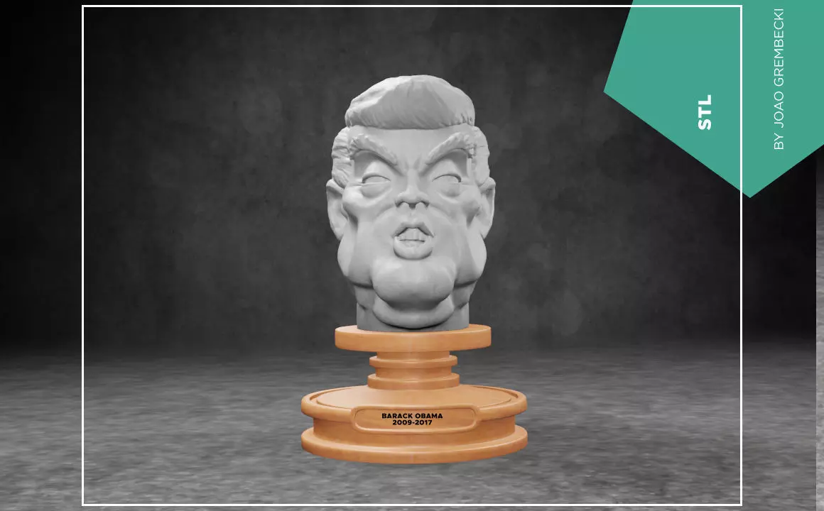 Donald J Trump caricature STL 3D print model_0