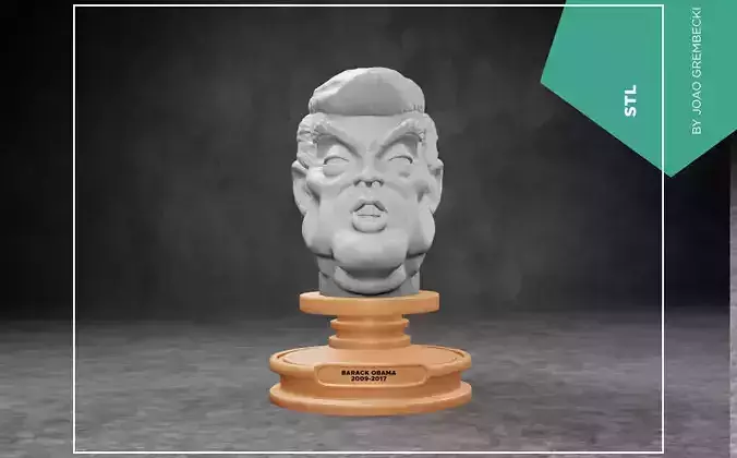 Donald J Trump caricature STL 3D print model