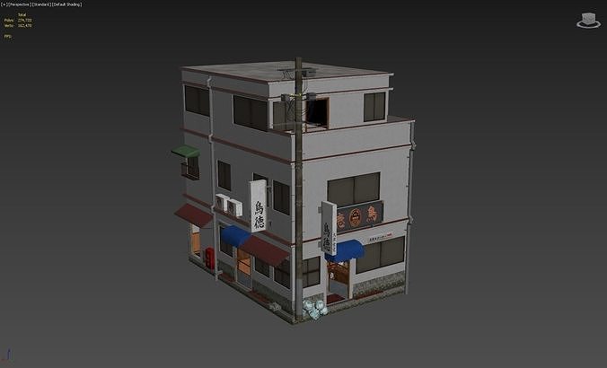 Japanese Izakaya Restaurant 2 - Interior and Exterior Low-poly 3D model 4