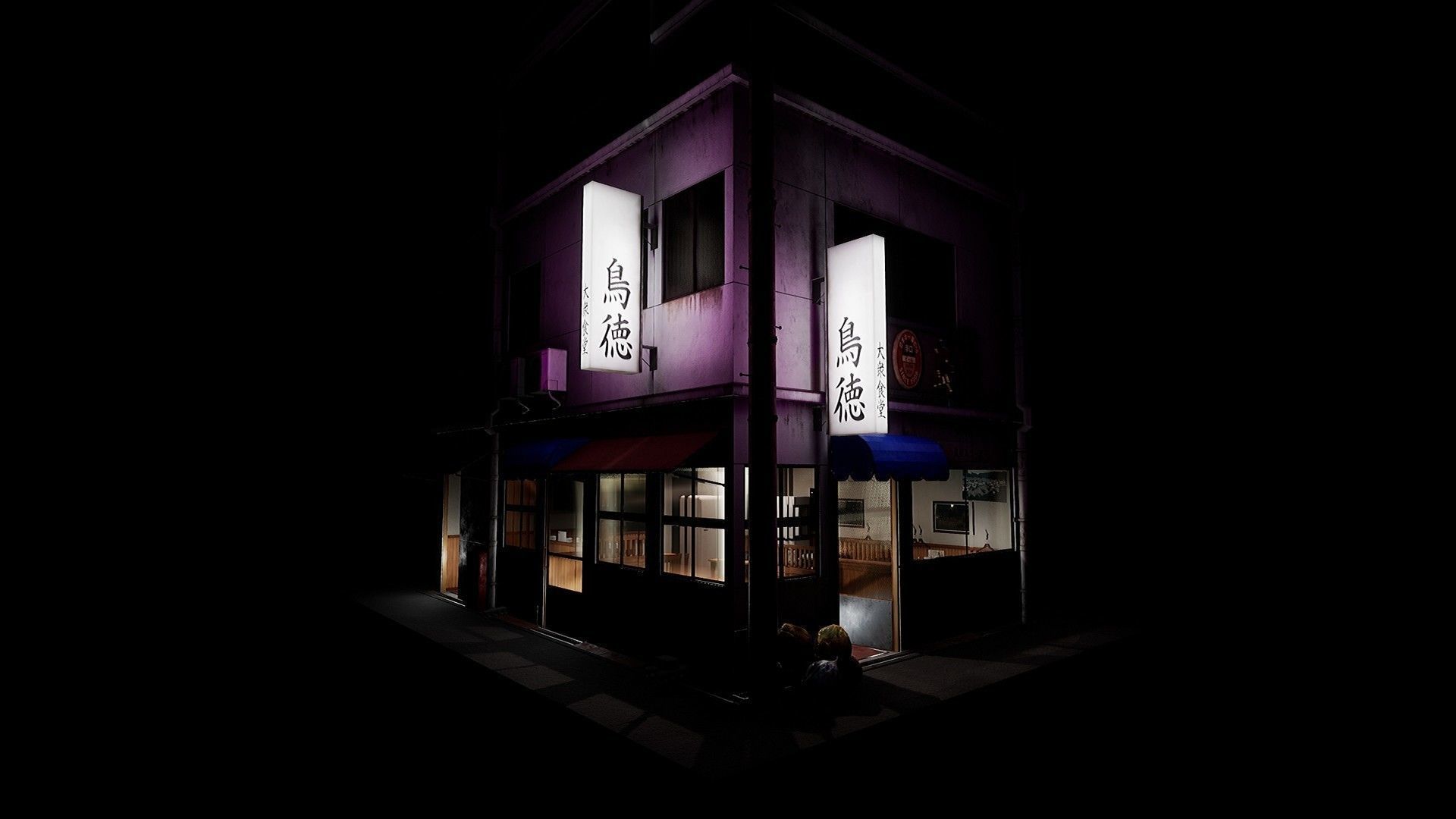 Japanese Izakaya Restaurant 2 - Interior and Exterior Low-poly 3D model_14