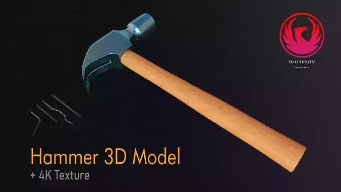 Hammer and Nails 3d Model