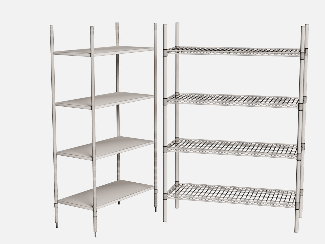 industrial wire rack 3D model_4