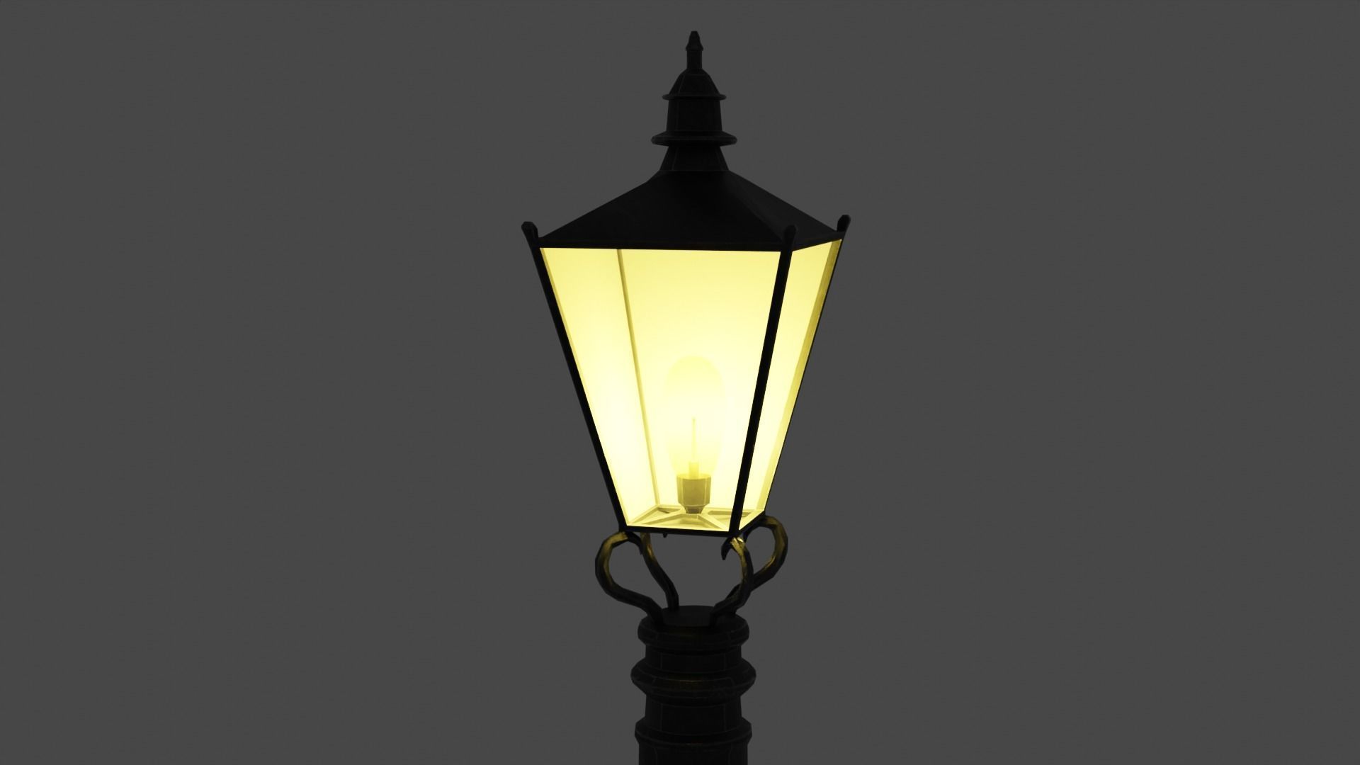 Street Lamp Low poly 4K PBR Textures Game Ready Low-poly 3D model_2