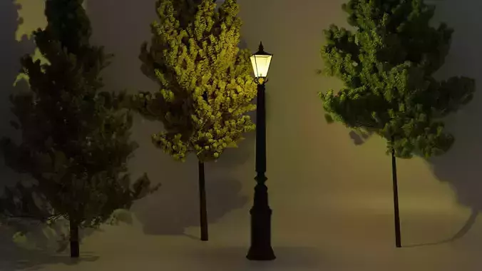 Street Lamp Low poly 4K PBR Textures Game Ready