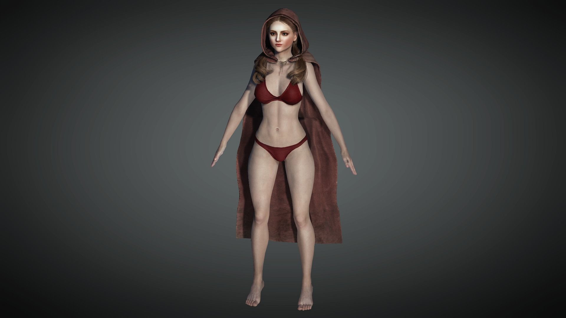 AAA Medieval Female Character 02 Low-poly 3D model_7