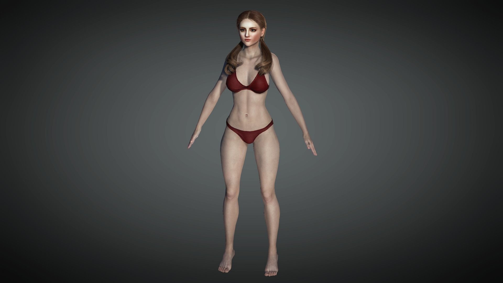 AAA Medieval Female Character 02 Low-poly 3D model_8