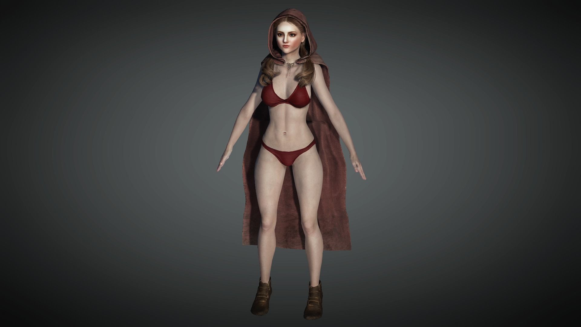 AAA Medieval Female Character 02 Low-poly 3D model_6