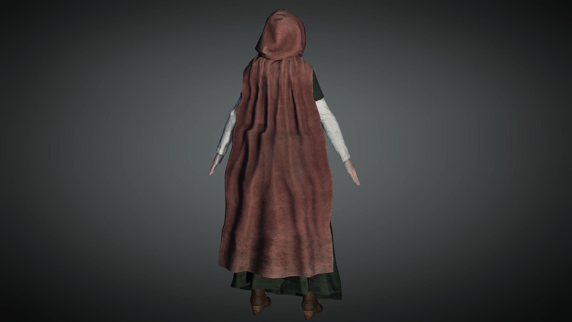 AAA Medieval Female Character 02 Low-poly 3D model_11