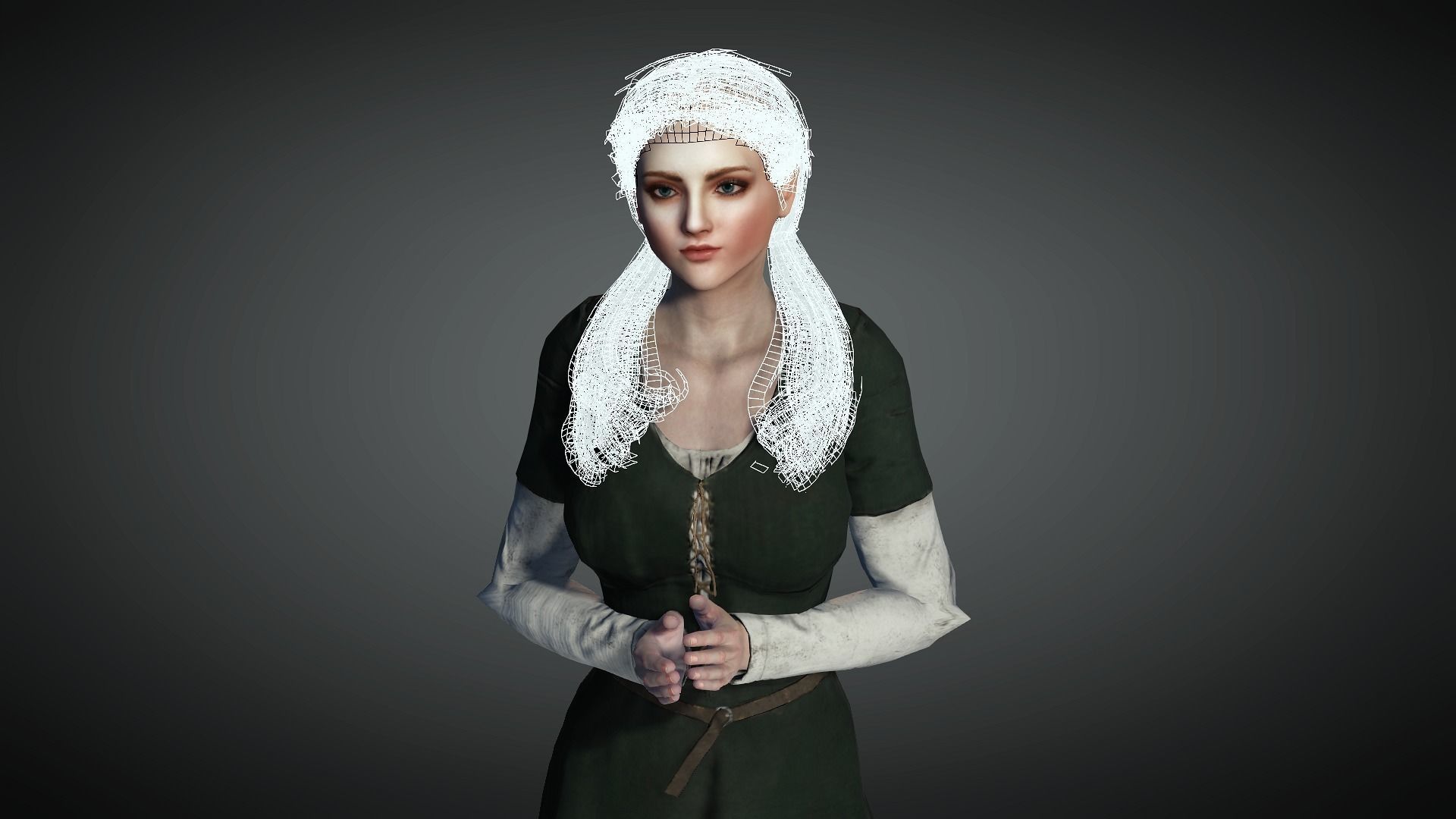 AAA Medieval Female Character 02 Low-poly 3D model_26