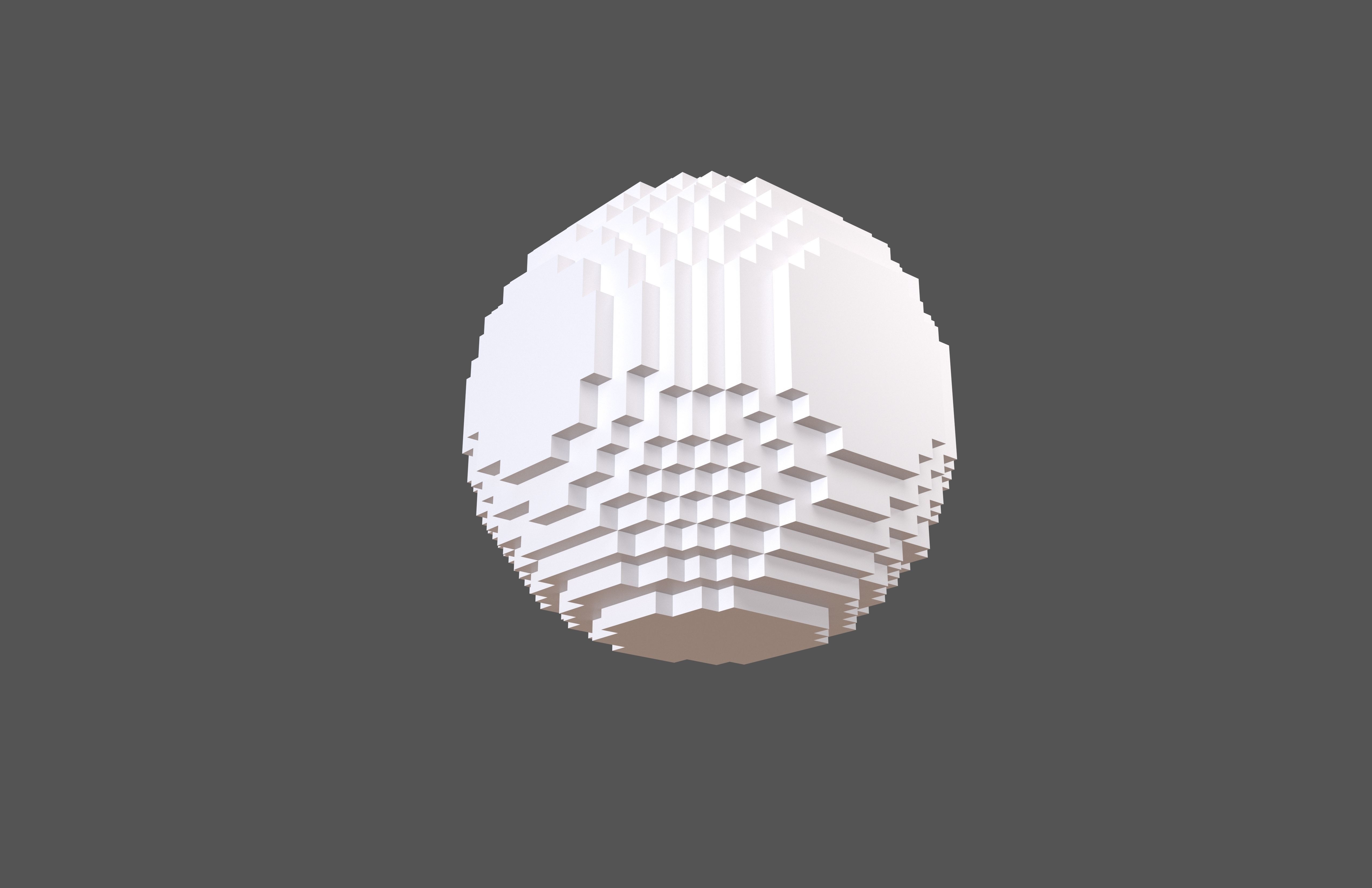 Voxel Moon v1 001 Low-poly 3D model_3