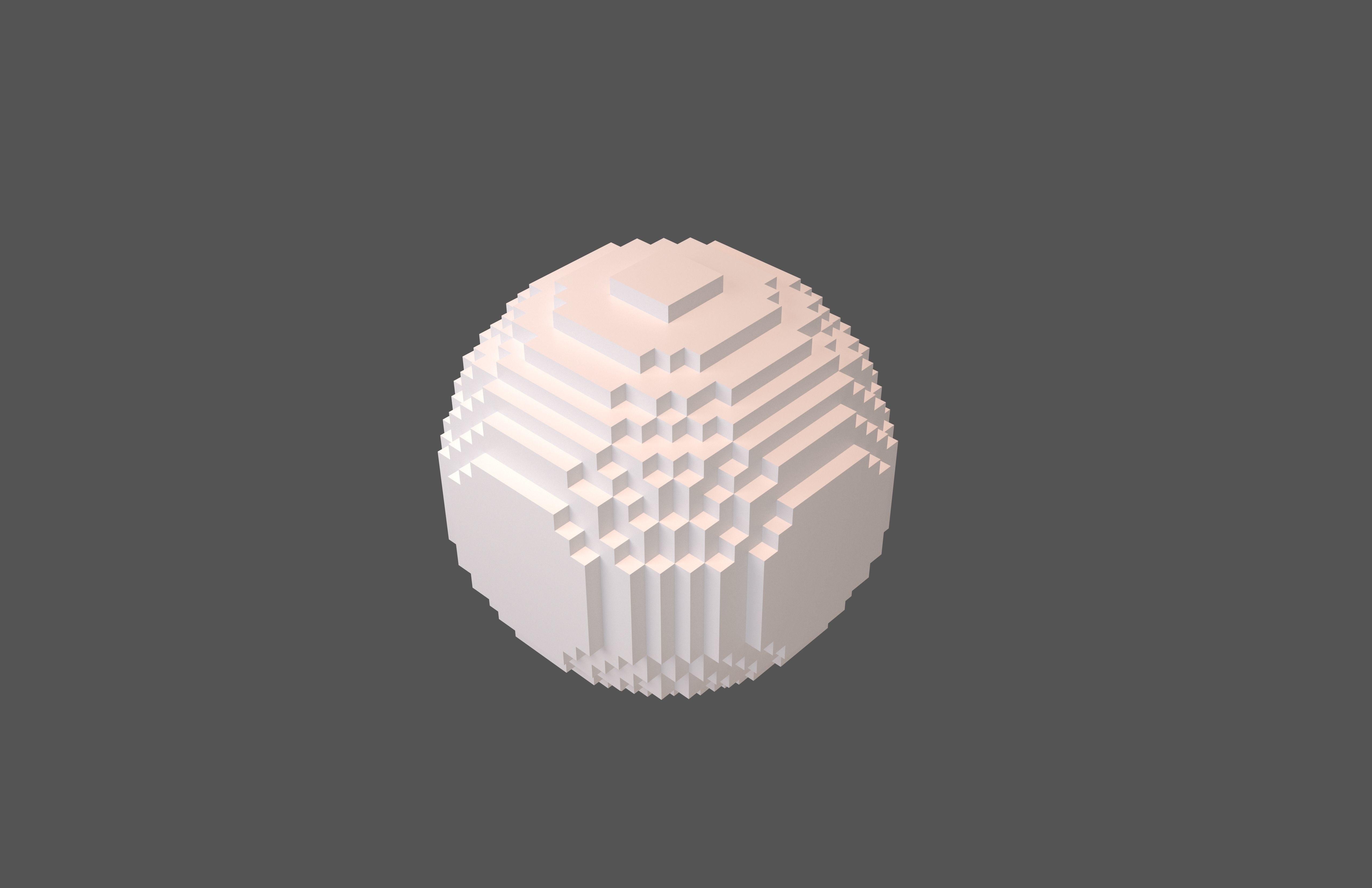 Voxel Moon v1 001 Low-poly 3D model_2