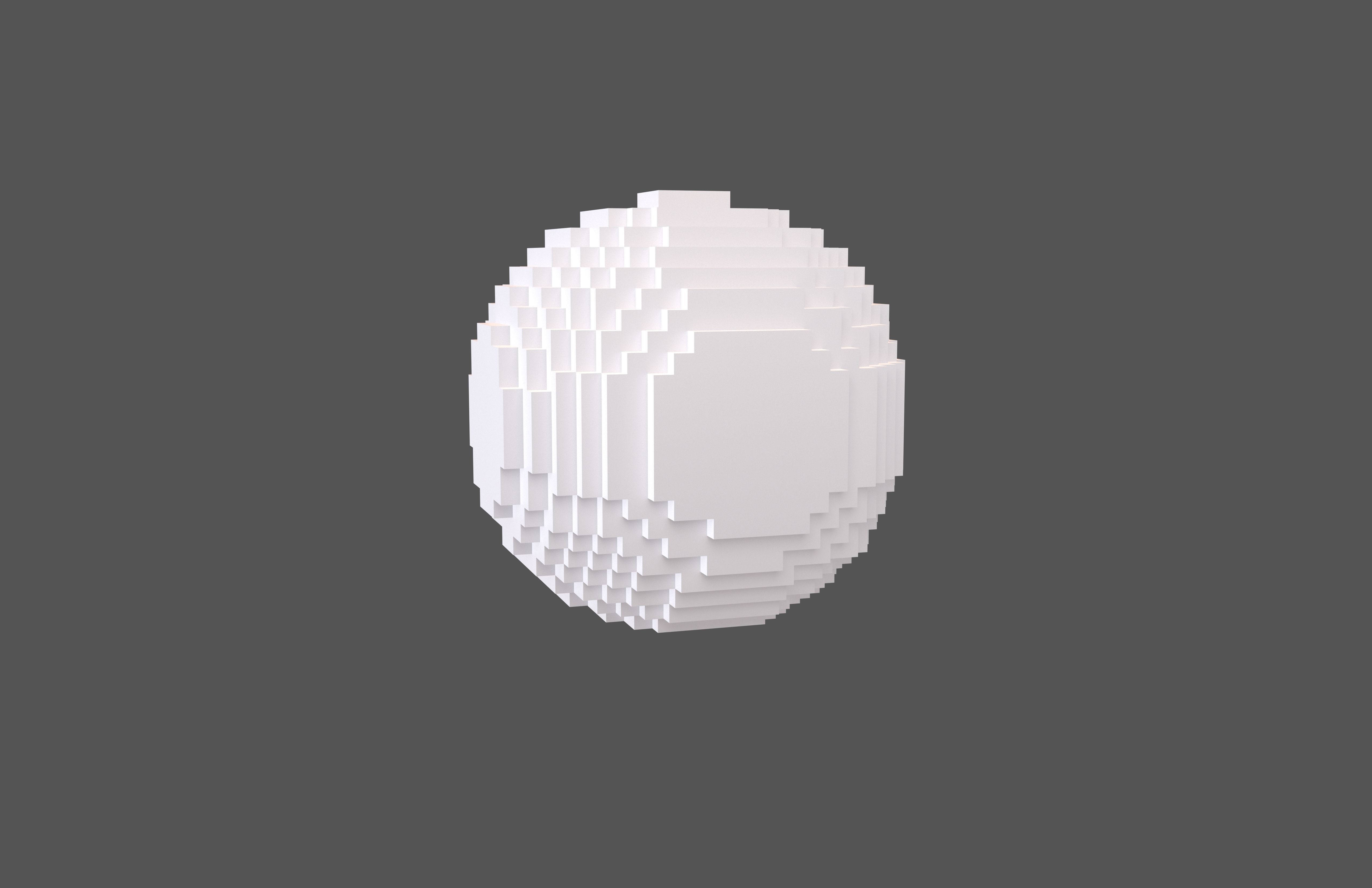 Voxel Moon v1 001 Low-poly 3D model_1
