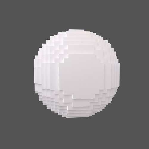 Voxel Moon v1 001 Low-poly 3D model