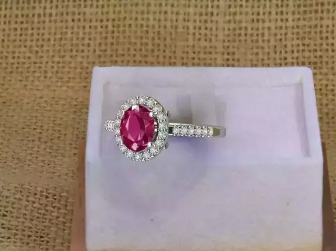   Gemstones ring Solitiare ring model jewelry 3D print model