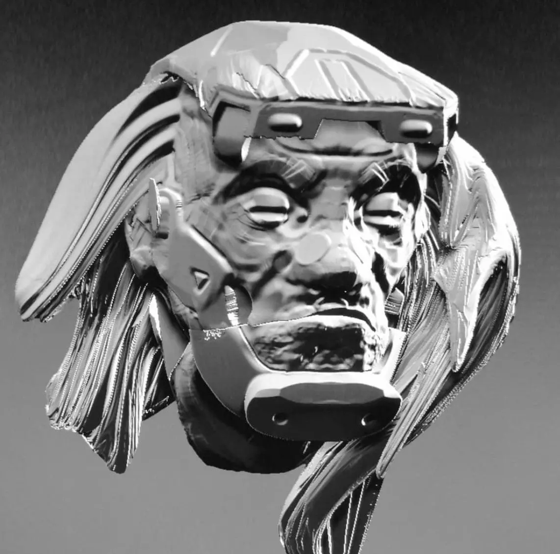 SciFi Head Free 3D model