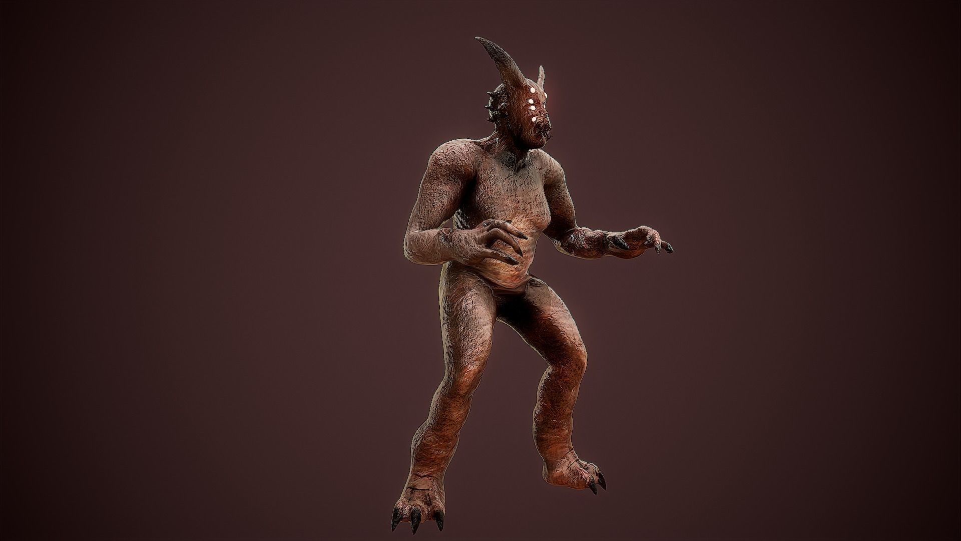 Mutant zombie character  Low-poly 3D model_7