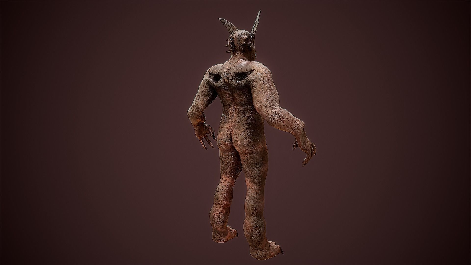 Mutant zombie character  Low-poly 3D model_2