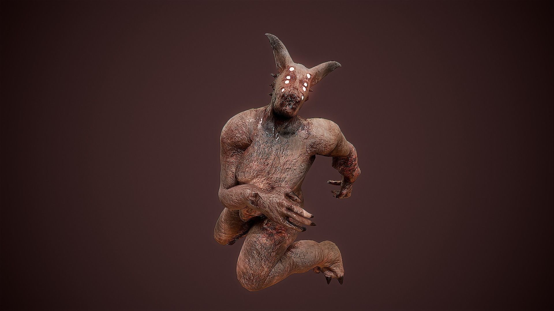 Mutant zombie character  Low-poly 3D model_6