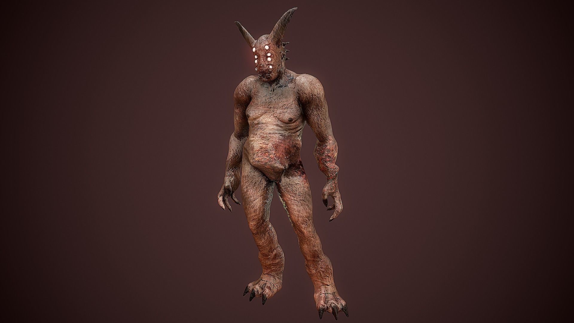Mutant zombie character  Low-poly 3D model_5