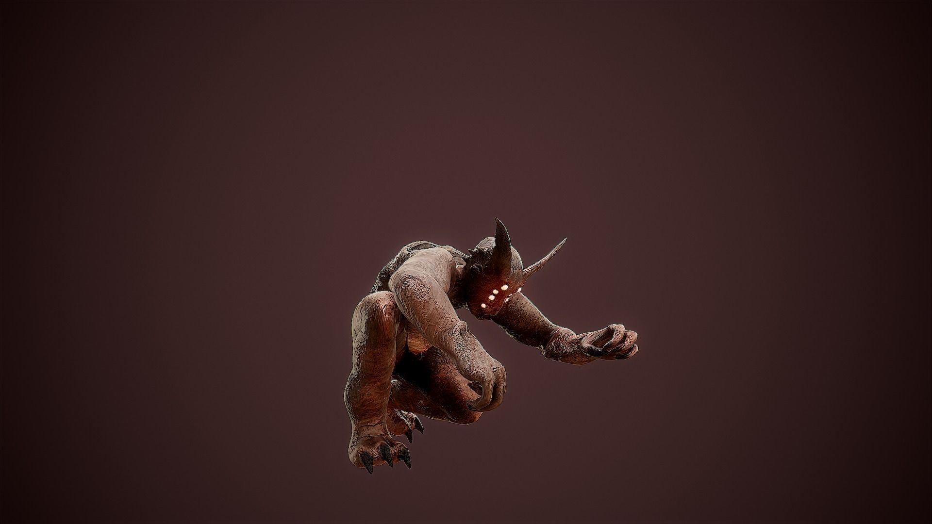Mutant zombie character  Low-poly 3D model_8